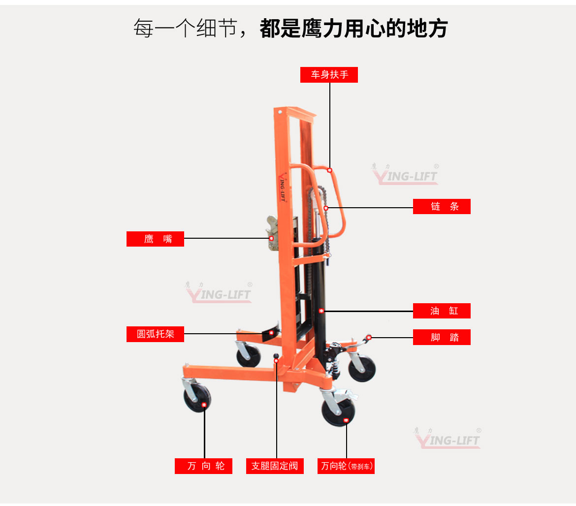 液壓油桶堆高車