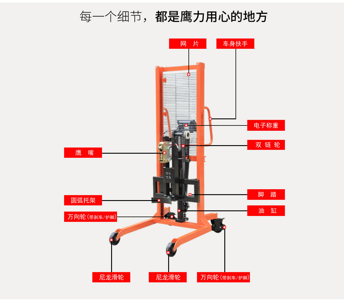 液壓油桶堆高車