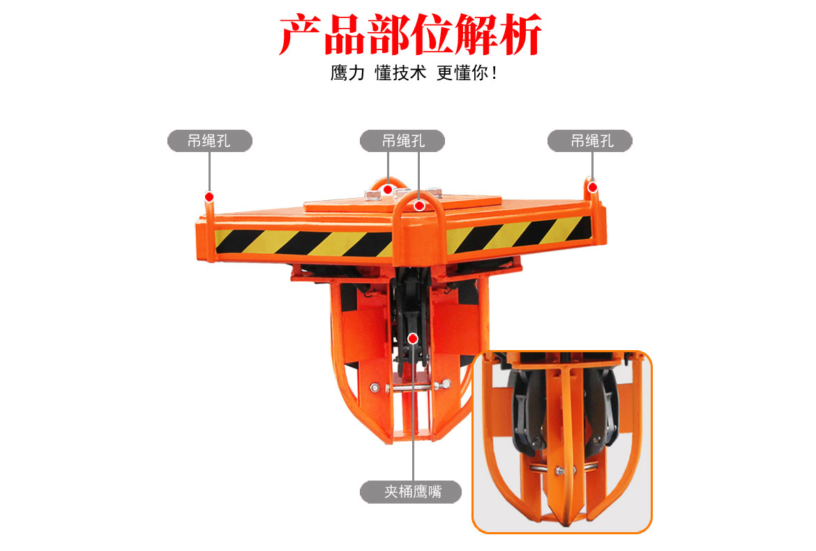 行車吊車專用油桶夾具