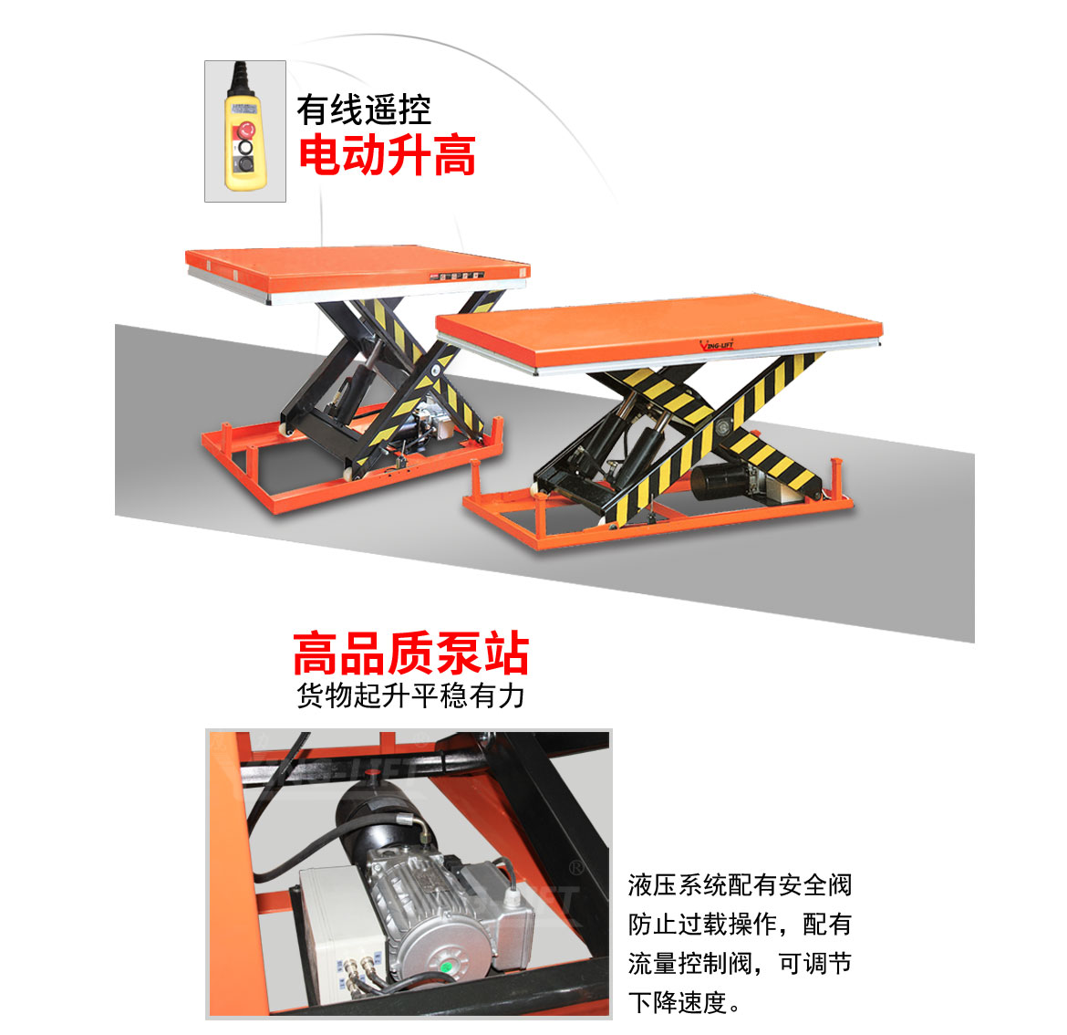 標(biāo)準(zhǔn)型單剪固定電動升降平臺