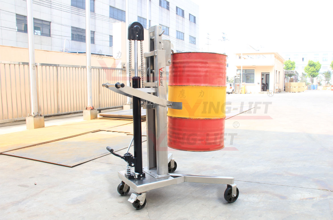 不銹鋼液壓稱重油桶搬運車