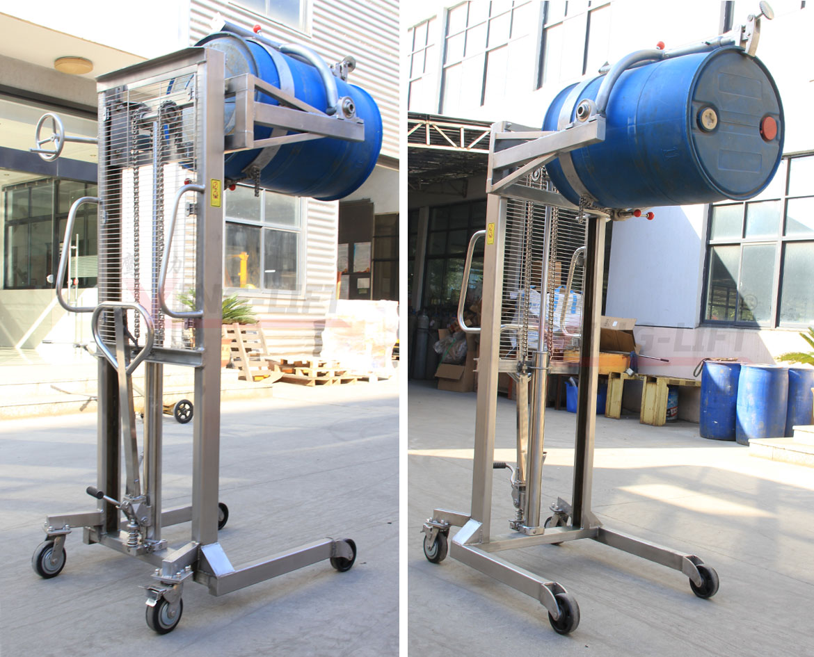 不銹鋼多功能油桶翻轉(zhuǎn)車