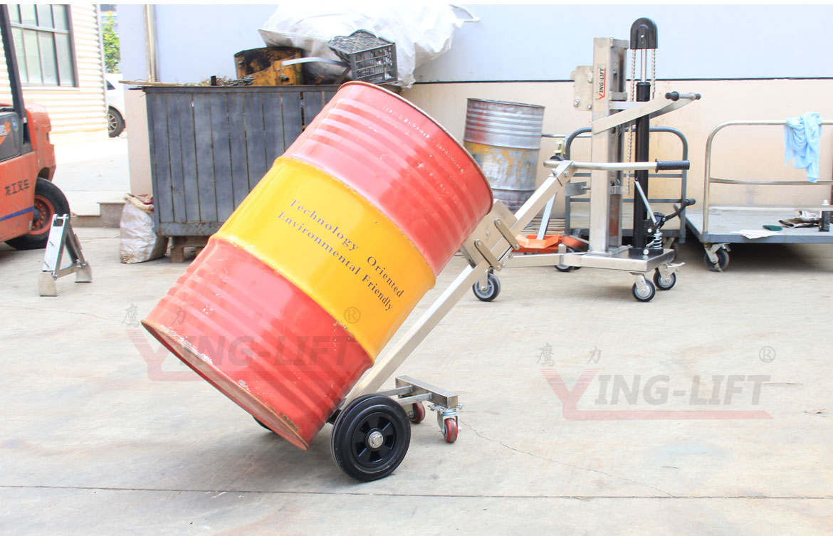 不銹鋼咬嘴油桶搬運車