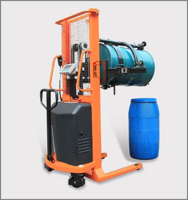 半電動油桶翻轉(zhuǎn)車帶電子稱重