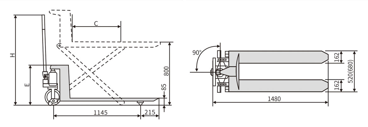 手動(dòng)液壓高搬車(chē)